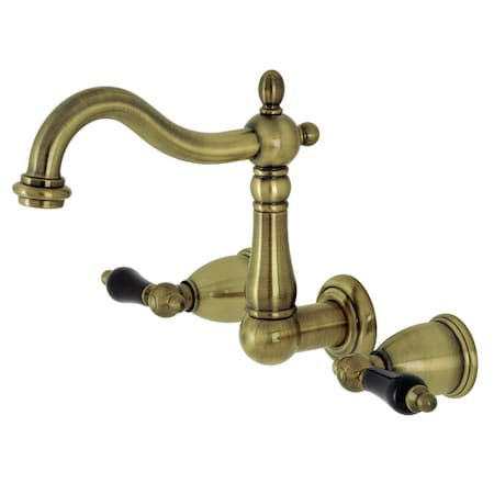 KS1253PKL Duchess Two-Handle Wall Mount Bathroom Faucet, Antique Brass